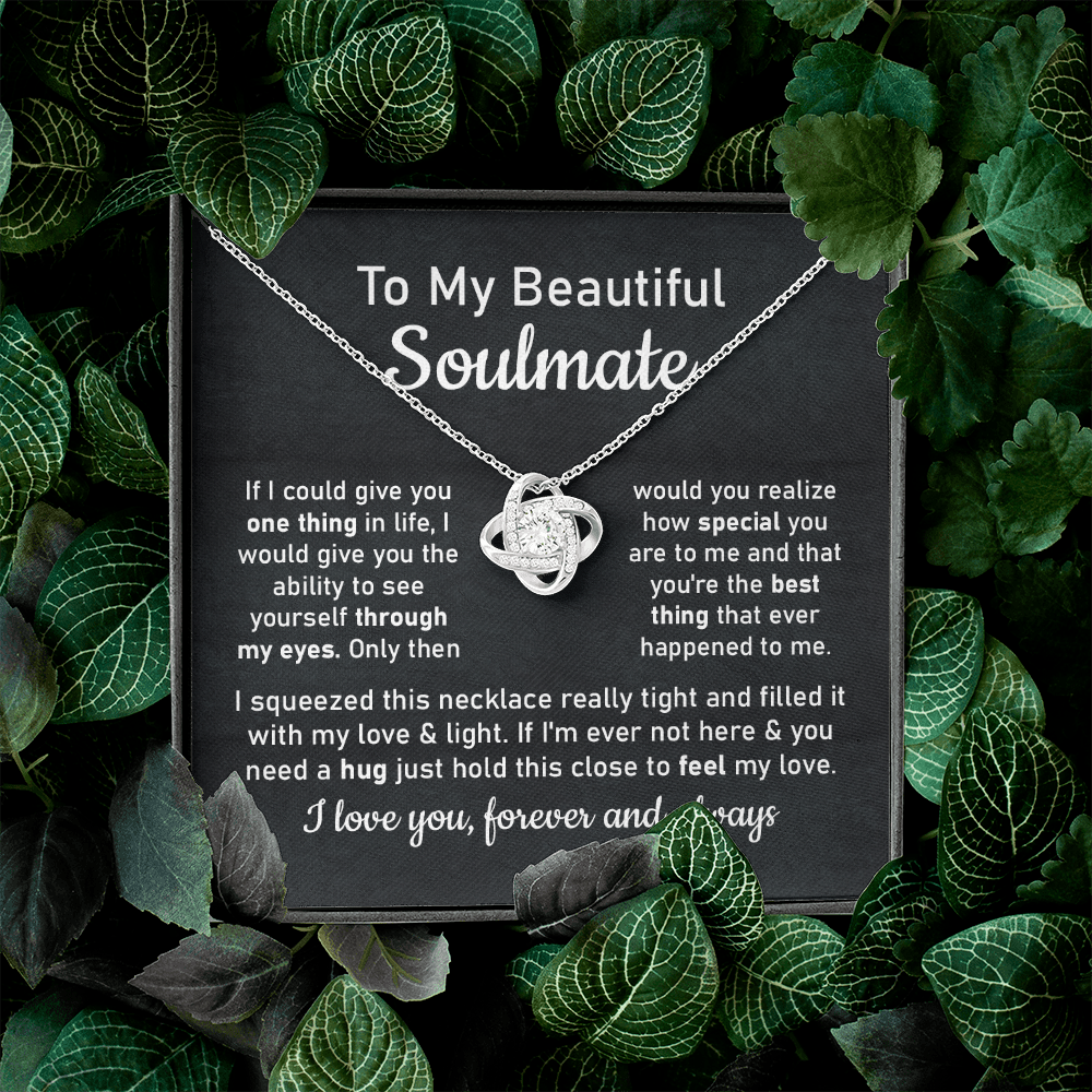 Soulmate Necklace Gift for Her with Message Card