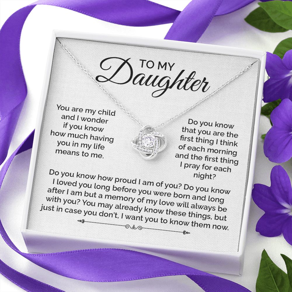 Daughter Necklace Gift with Prayer and Love Message