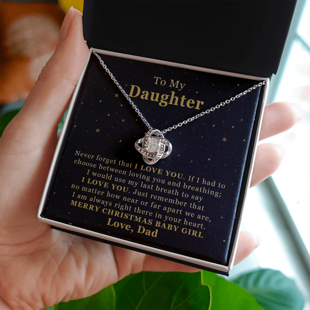 Christmas Necklace for Daughter from Dad With Message Card