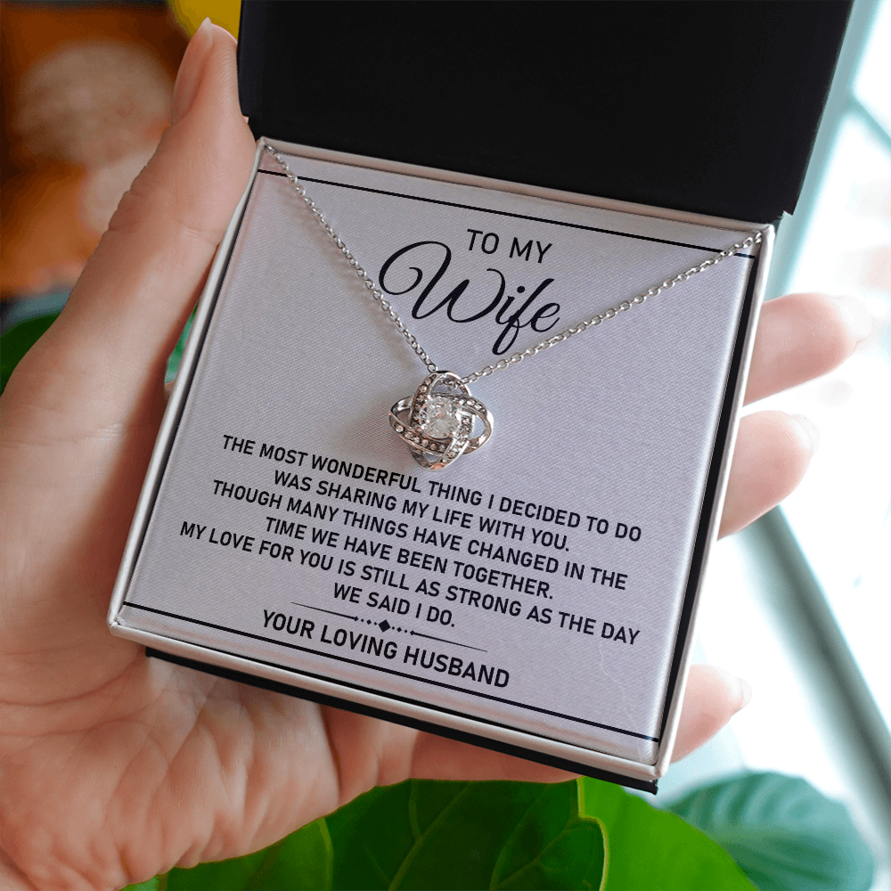 Wife Necklace Gift from Husband with Love Message Card