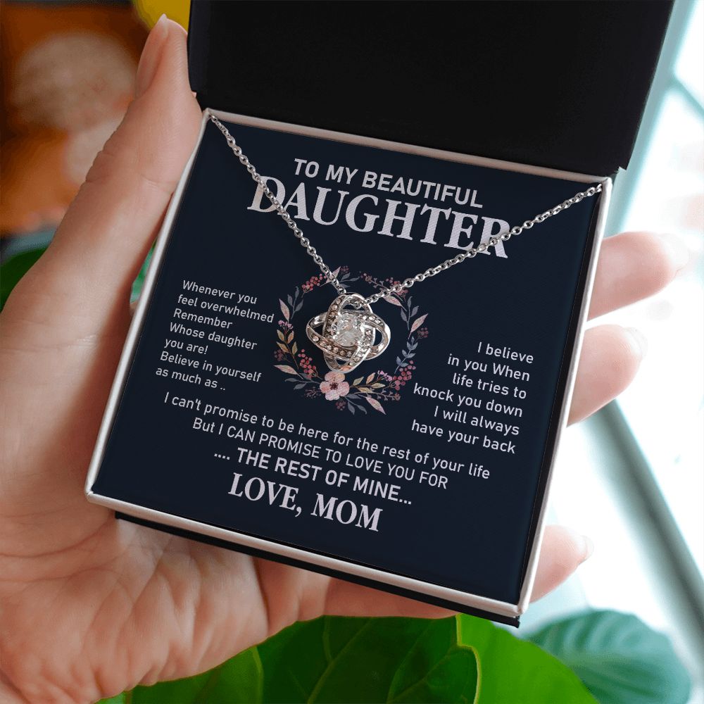 Daughter Necklace Gift from Mom with Support Message