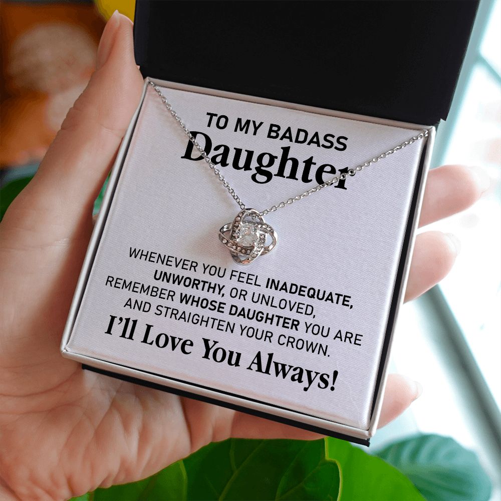 Badass Daughter Necklace Gift with Bold Message