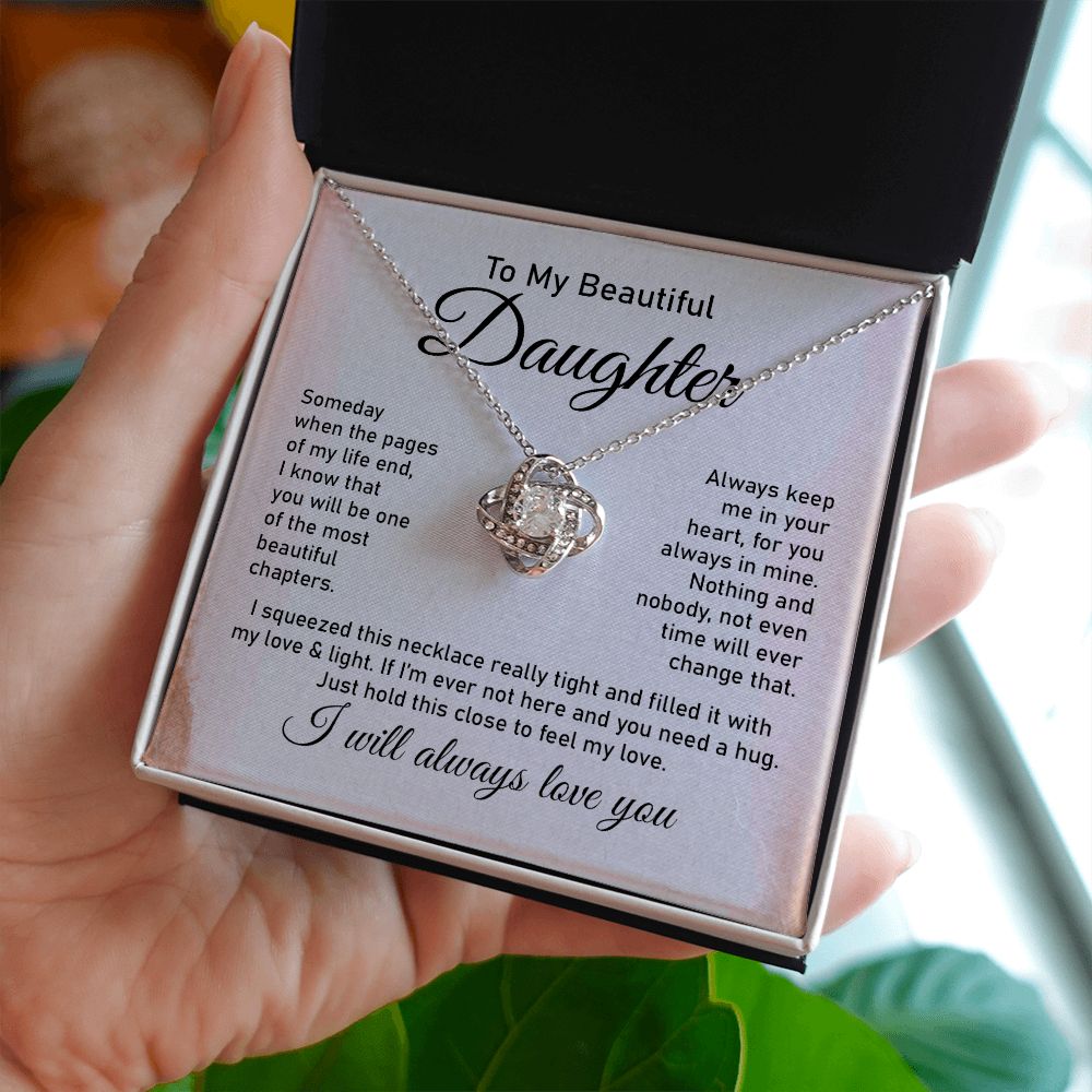 Daughter Necklace Gift with Eternal Love Message