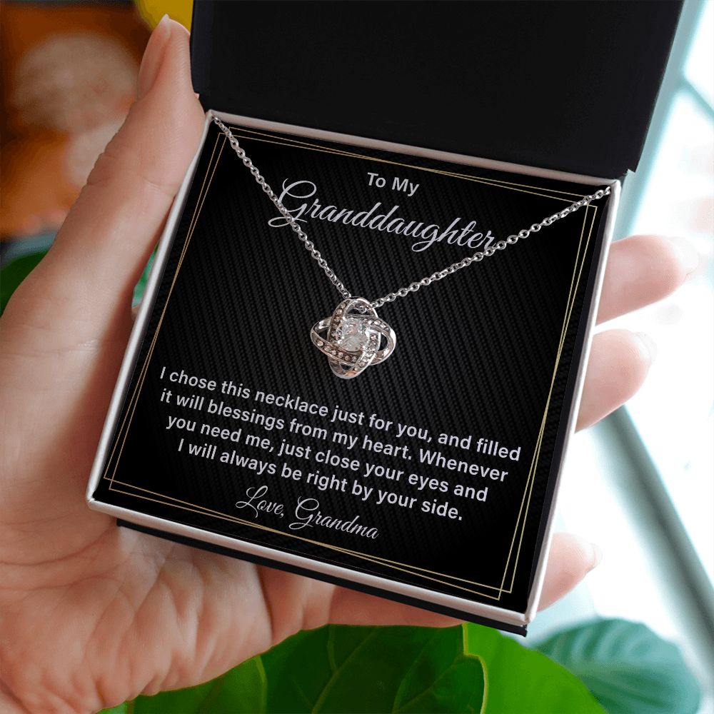 To My Granddaughter I Chose This Necklace Just For You, Gifts For Her Birthday Valentine's Day Mother's Day With Heartfelt Message Card