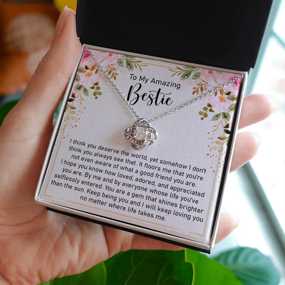 To My Amazing Bestie Necklace Gift with Note