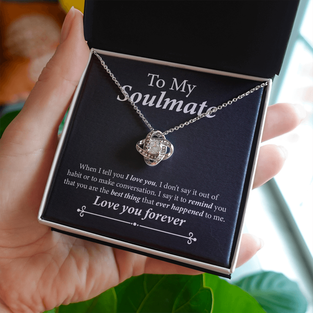 Soulmate Necklace Gift with Romantic Message Card