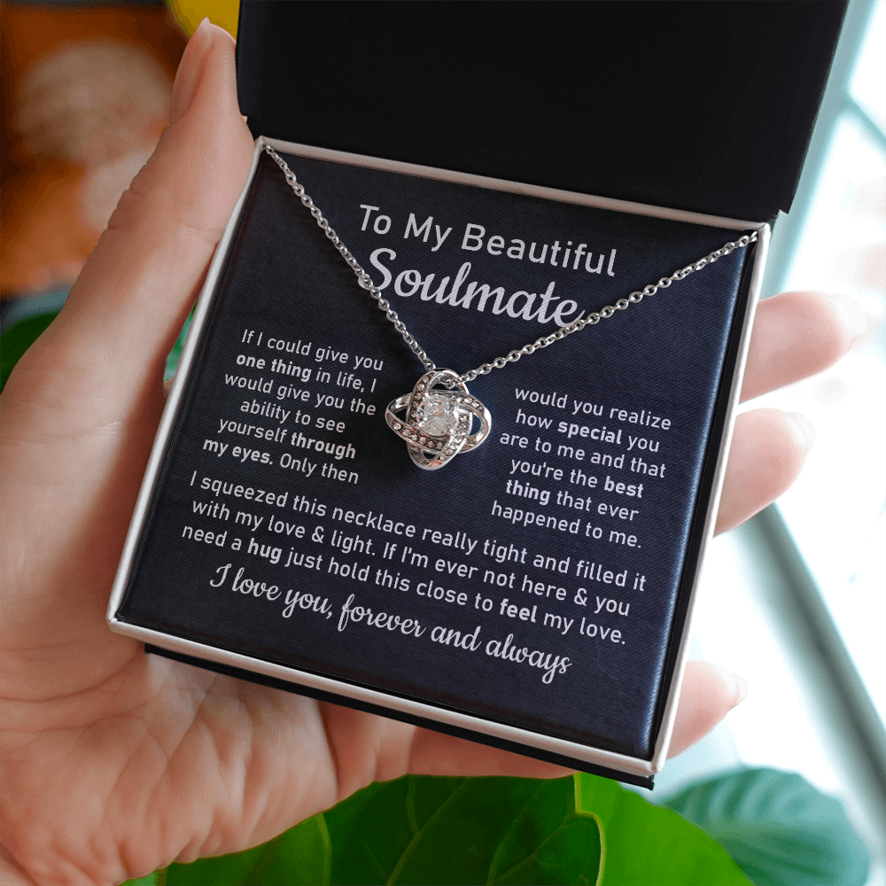 Soulmate Necklace Gift for Her with Message Card