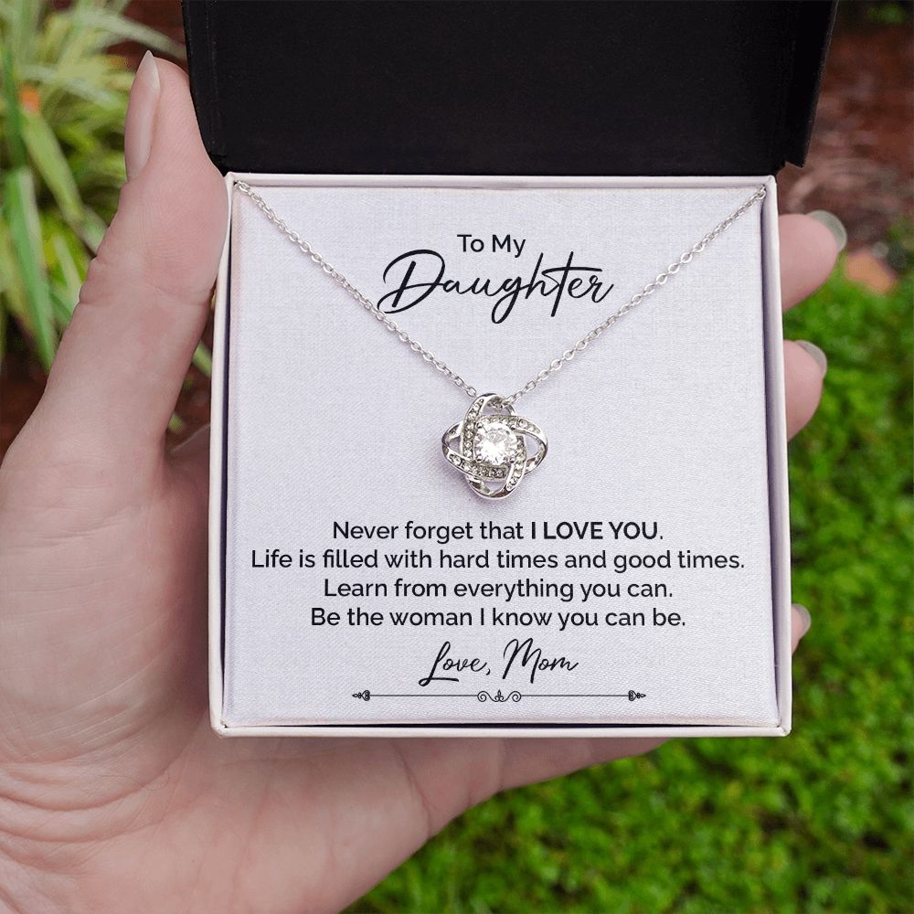 To My Daughter Necklace from Mom with Inspiring Note