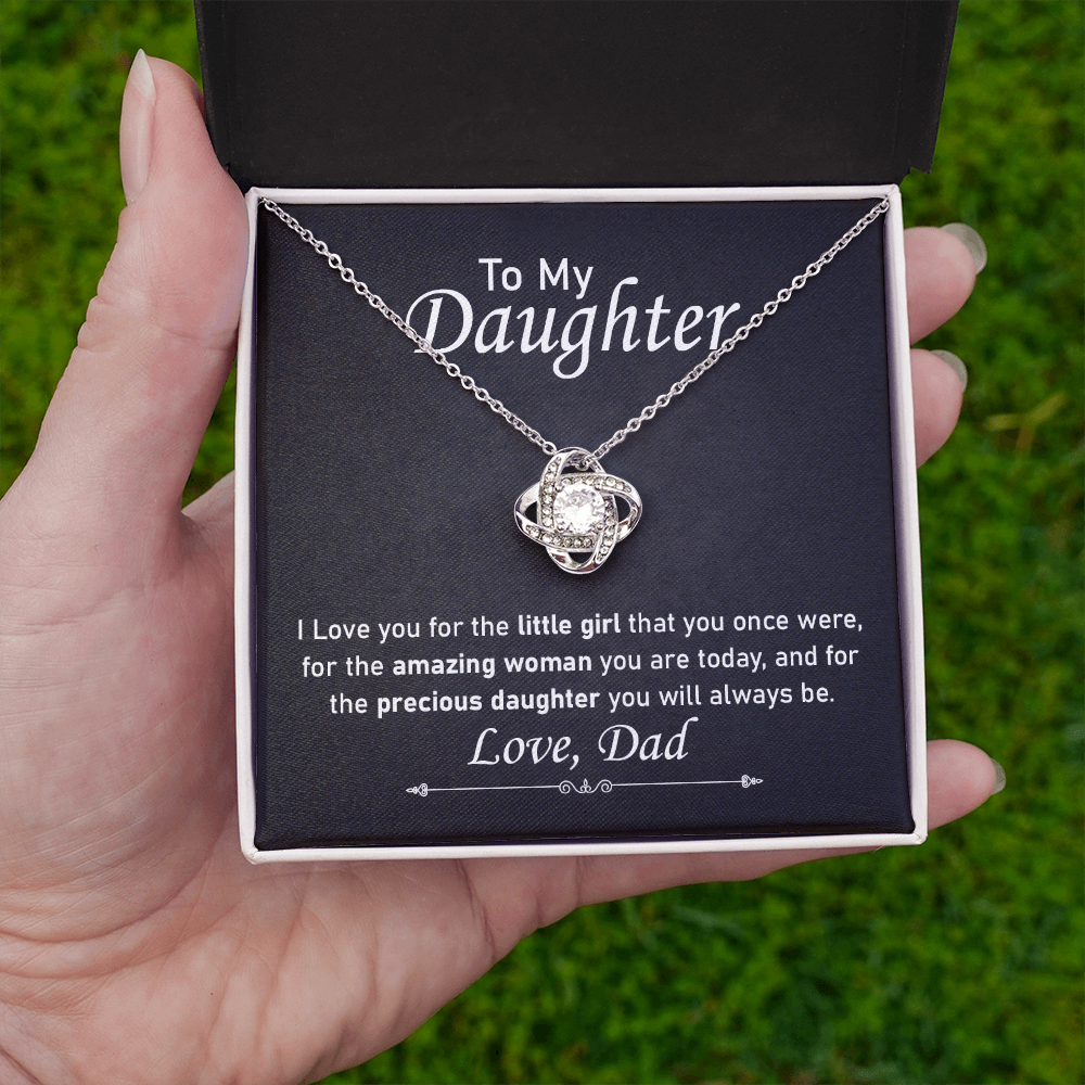 Daughter Necklace Gift from Dad with Message Card
