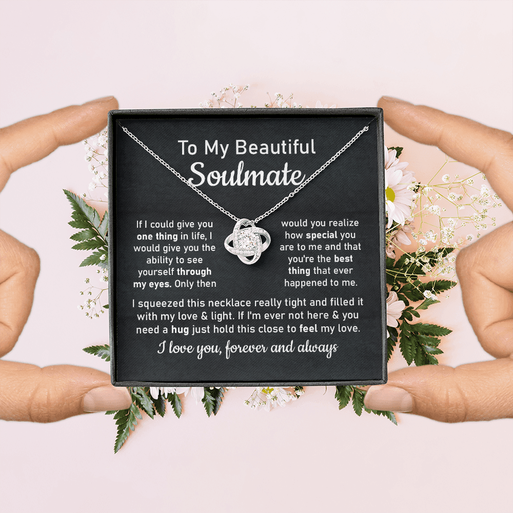 Soulmate Necklace Gift for Her with Message Card