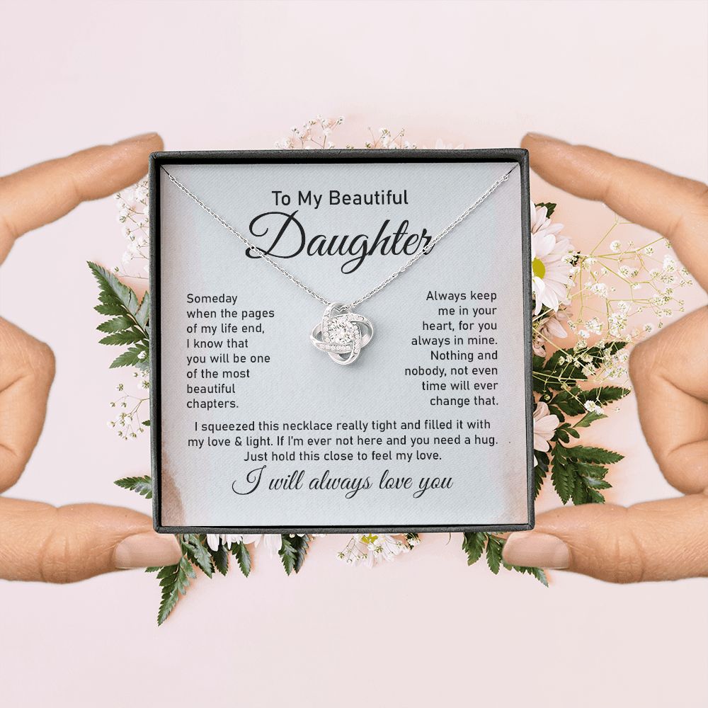 Daughter Necklace Gift with Eternal Love Message