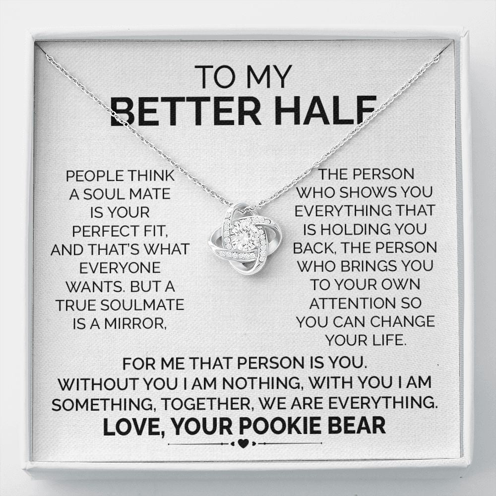 Better Half Necklace Gift from Pookie Bear With Love Card