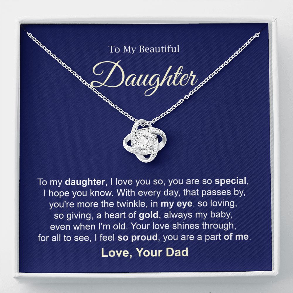 Daughter Necklace Gift from Dad with Sweet Message