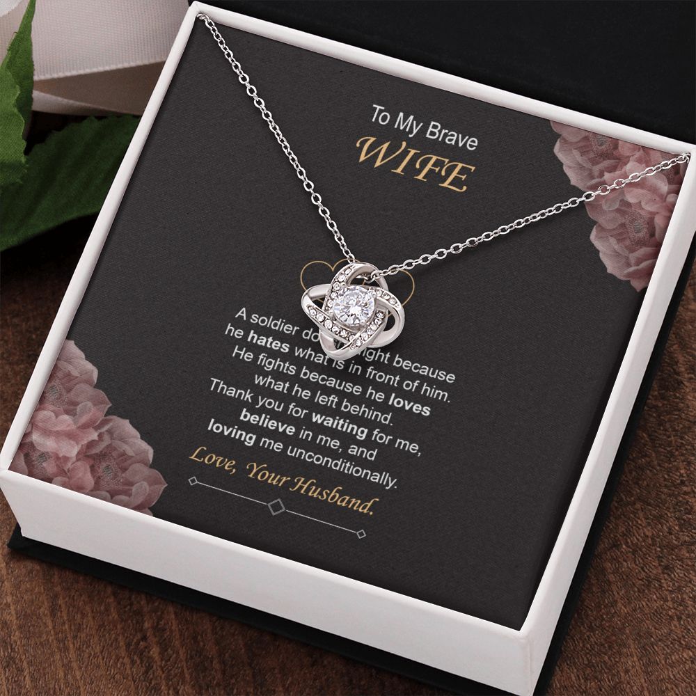 Military Husband to Wife Necklace Gift With Message Card
