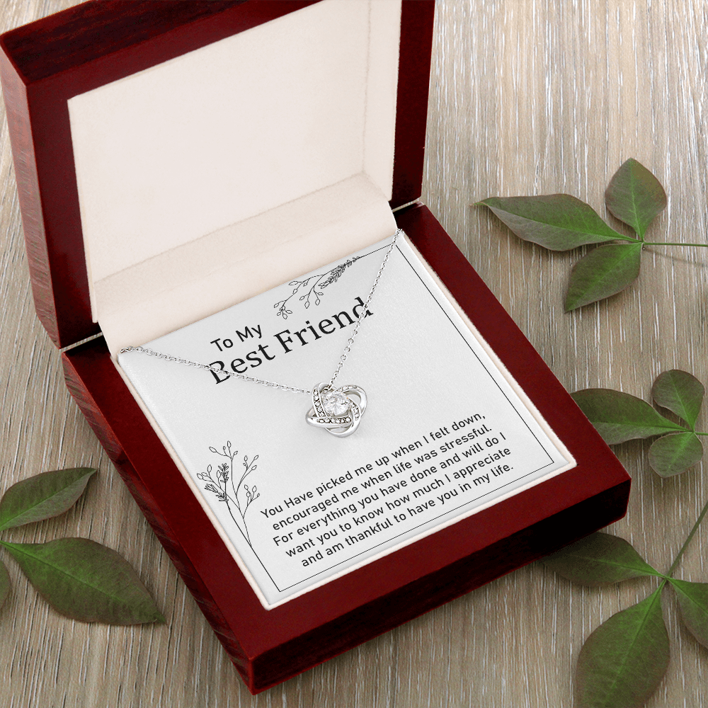 Best Friend Necklace Gift with Thank You Note