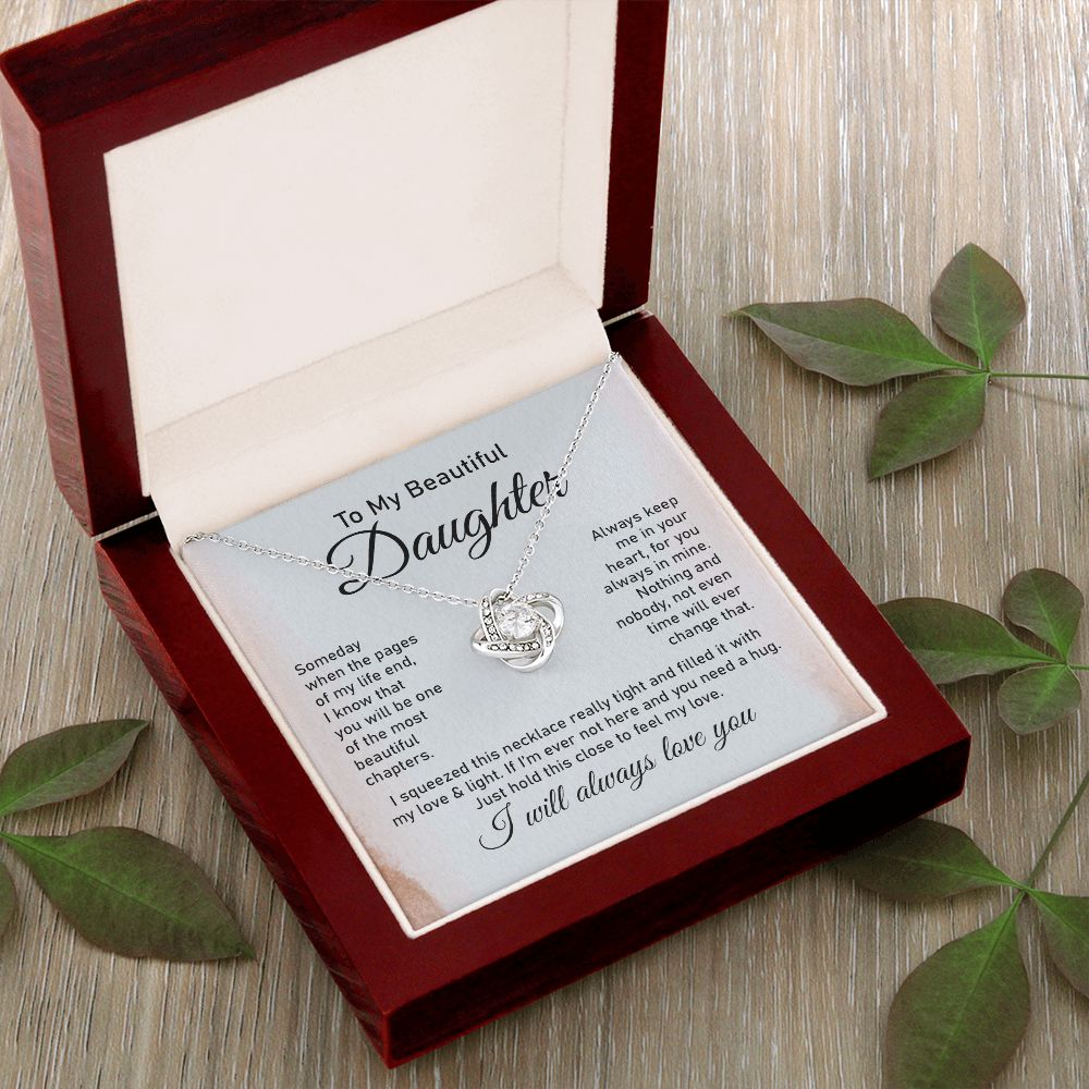 Daughter Necklace Gift with Eternal Love Message