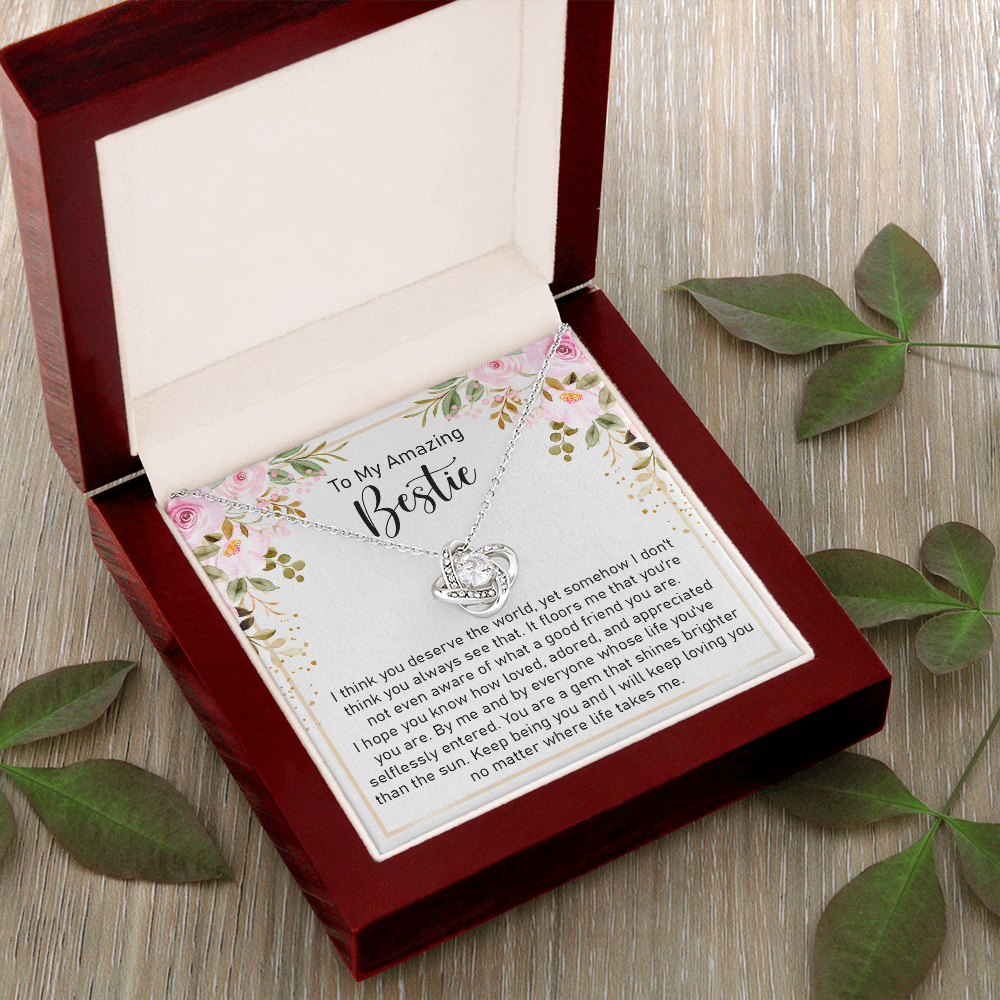 To My Amazing Bestie Necklace Gift with Note