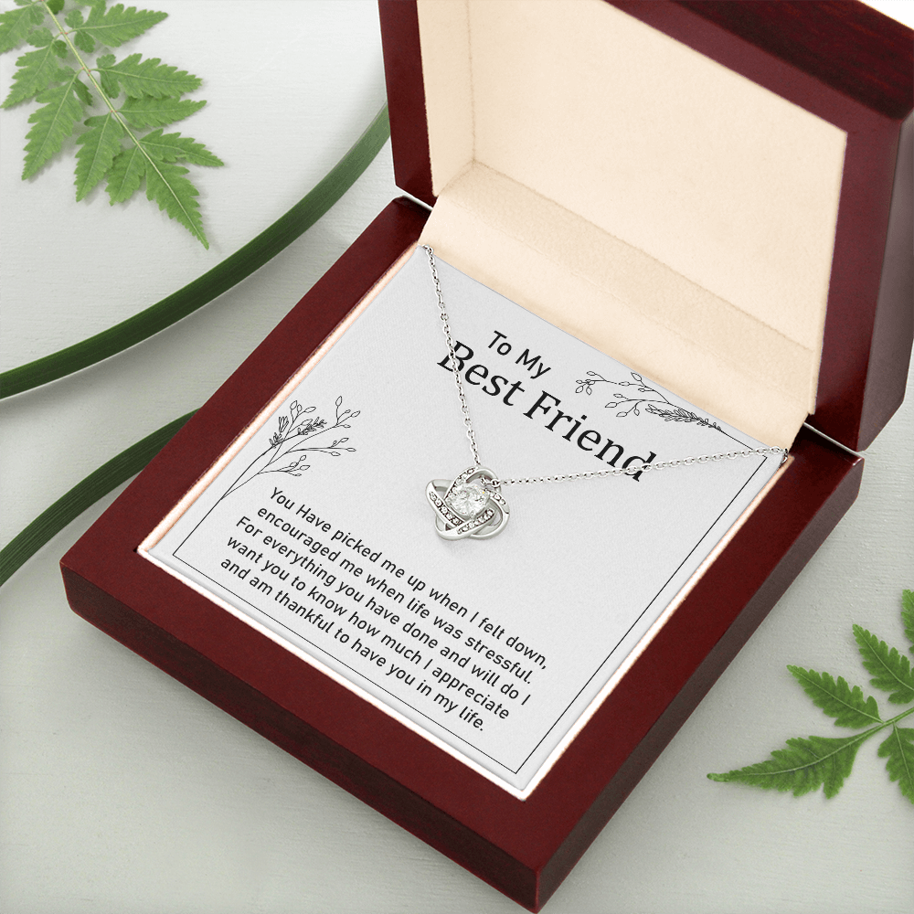 Best Friend Necklace Gift with Thank You Note
