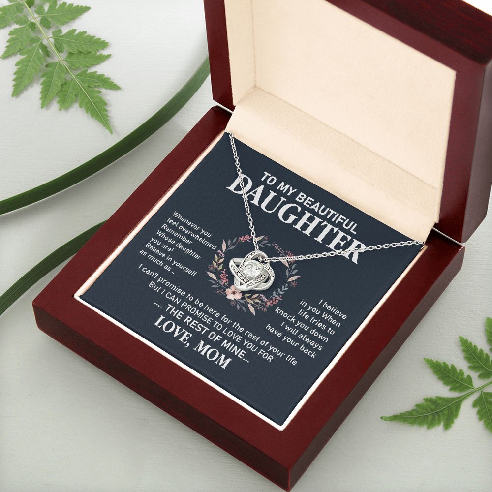 Daughter Necklace Gift from Mom with Support Message