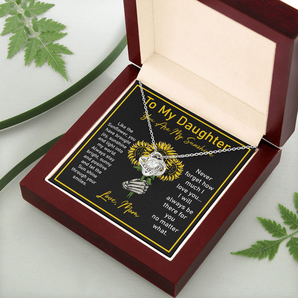 Daughter Necklace Gift from Mom with Sunflower Note