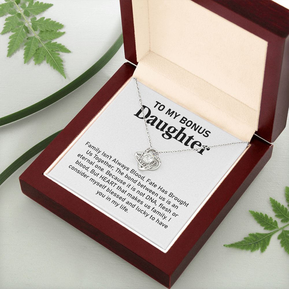 Bonus Daughter Necklace Gift with Family Message