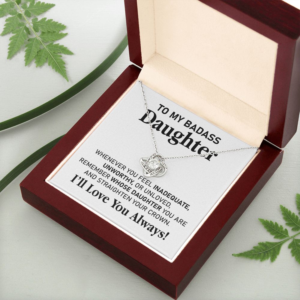 Badass Daughter Necklace Gift with Bold Message