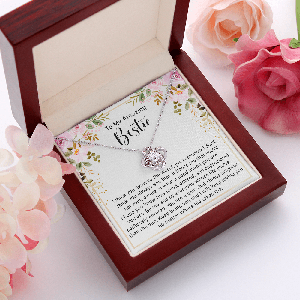 To My Amazing Bestie Necklace Gift with Note