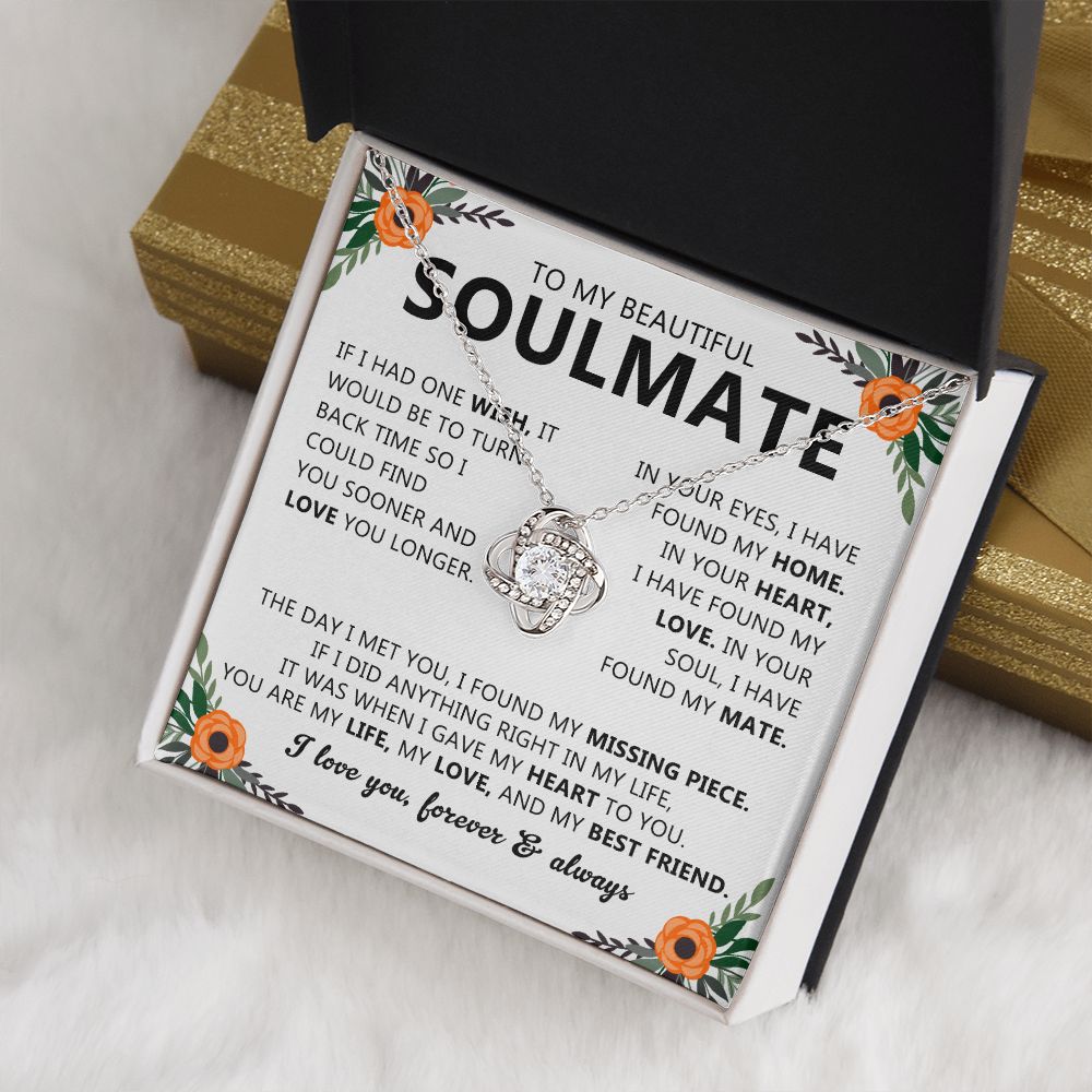 Soulmate Necklace Gift for Women, With Romantic Message Card
