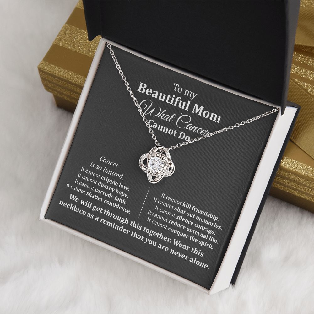 Mom Cancer Support Necklace with Gift Message