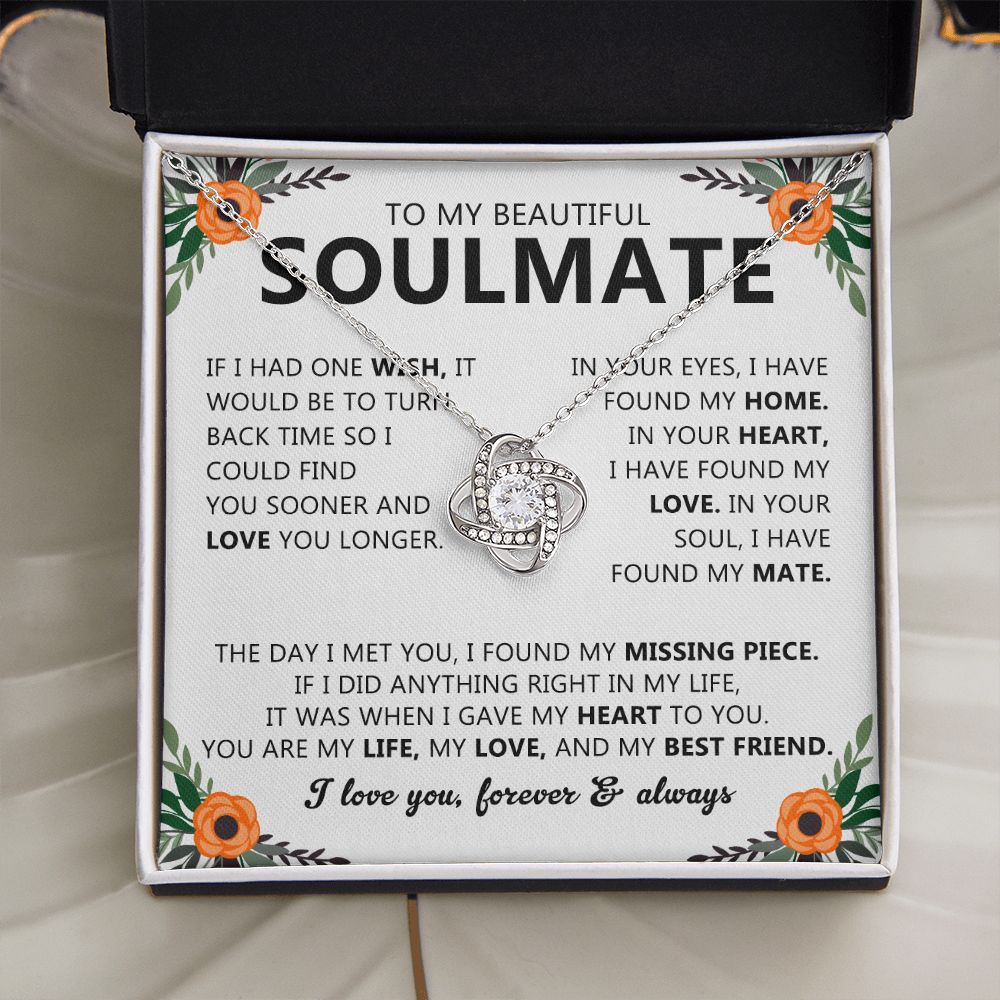 Soulmate Necklace Gift for Women, With Romantic Message Card