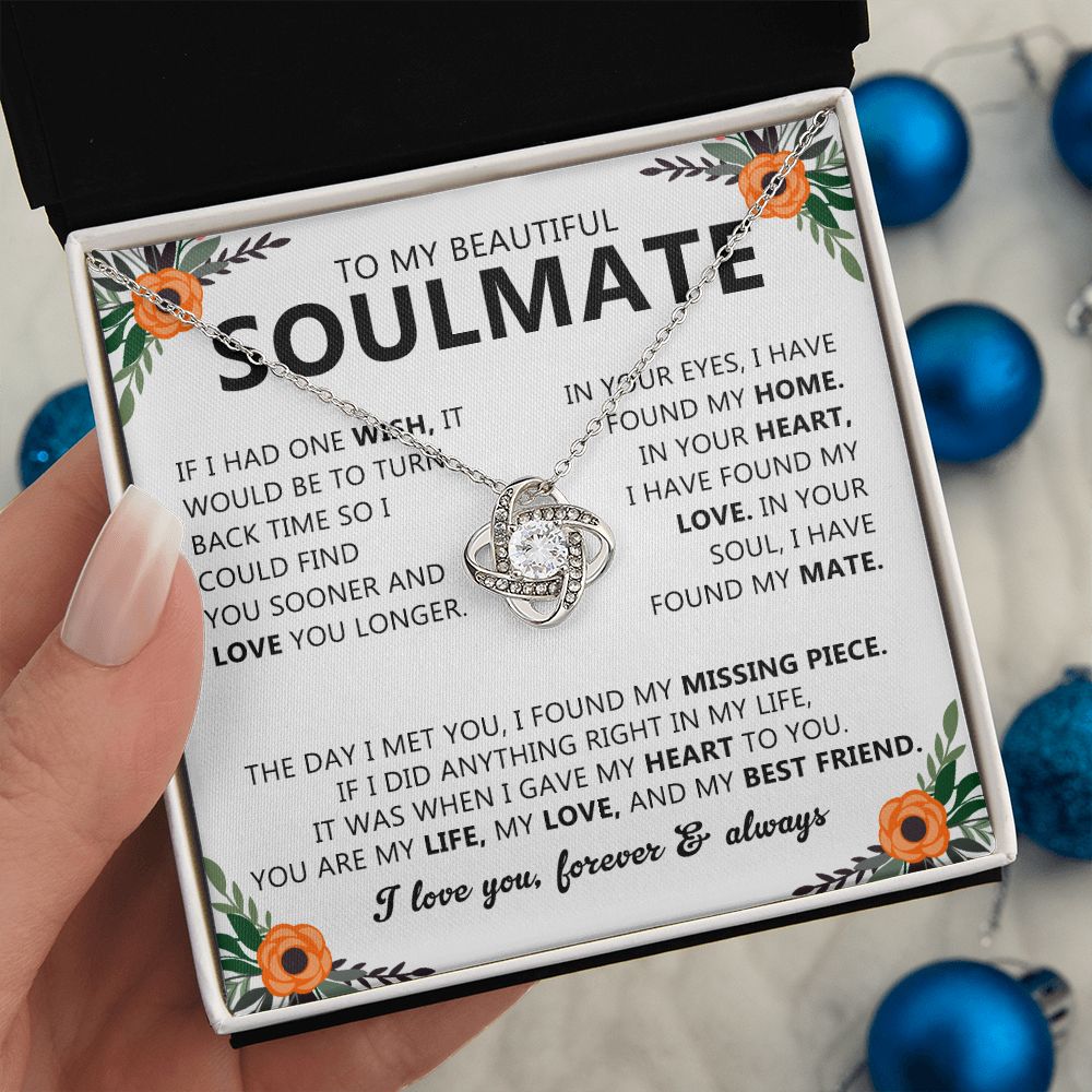 Soulmate Necklace Gift for Women, With Romantic Message Card