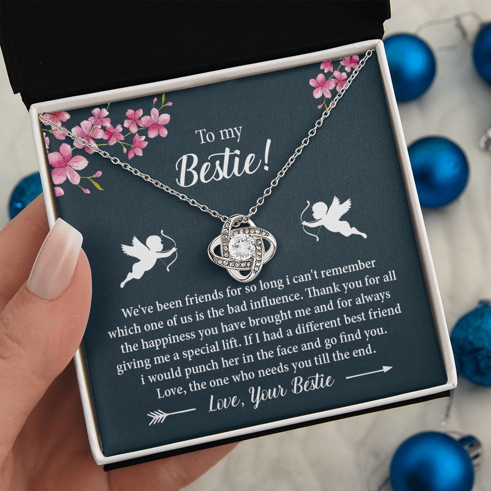 Best Friend Necklace Gift for Bestie with Funny Message Card