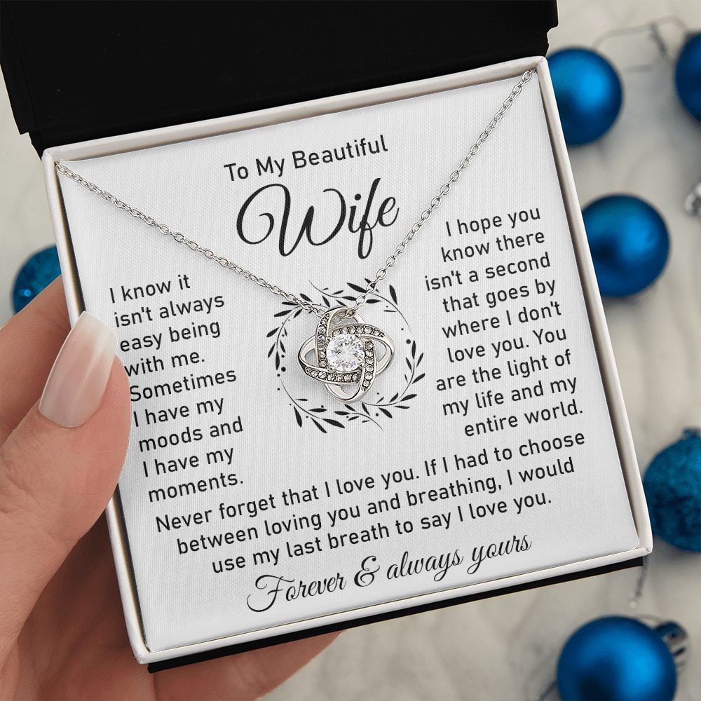 Necklace Gift for Wife With Deep Love Message Card