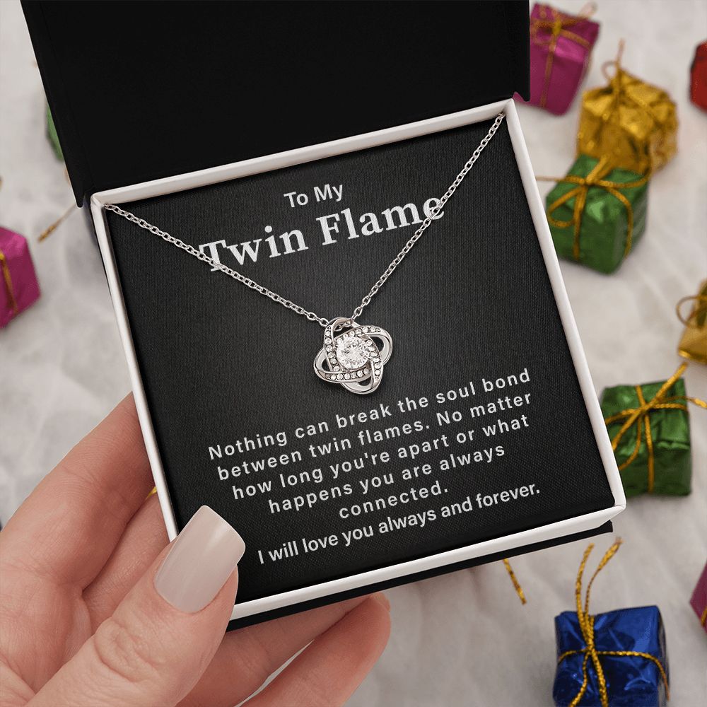 Twin Flame Necklace Gift for Soulmate With Message Card