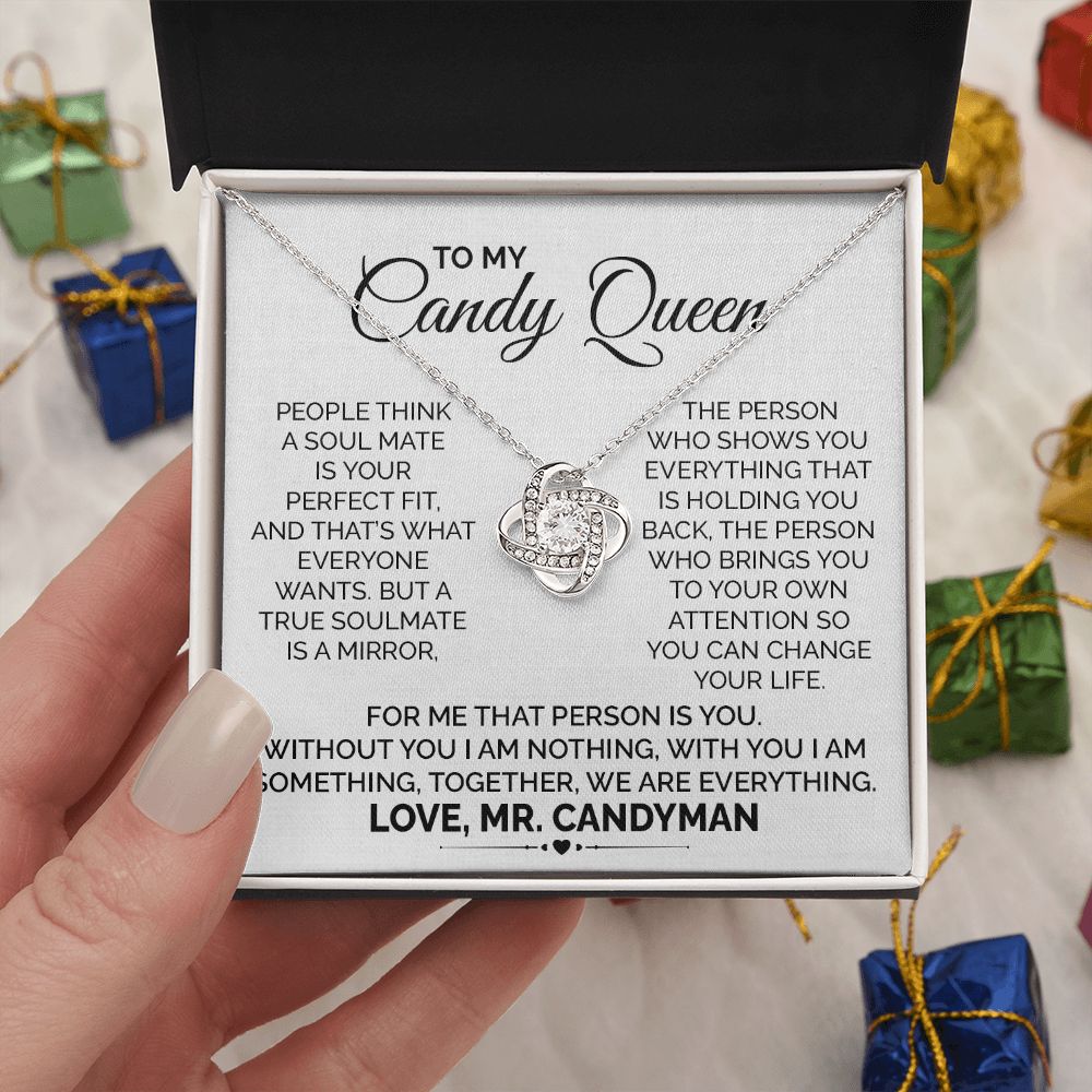 Soulmate Necklace for Candy Queen Wife With Message Card