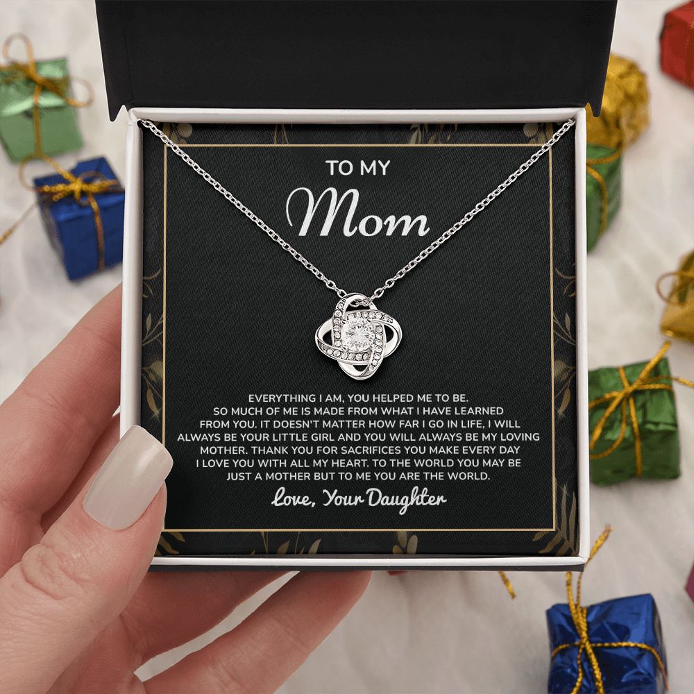 To My Mom To The World You May Be Just A Mother But To Me You Are The World . Love, Your Daughter