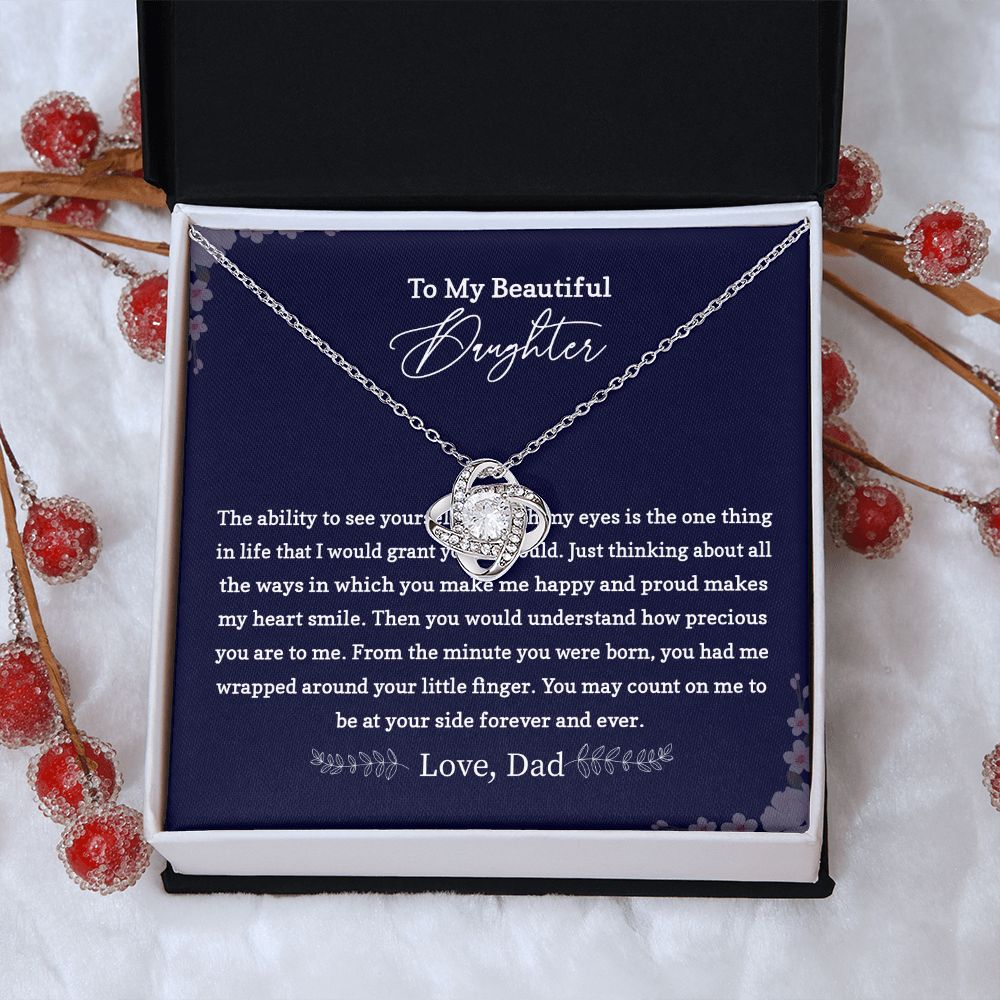 Daughter Necklace Gift from Dad with Love Note