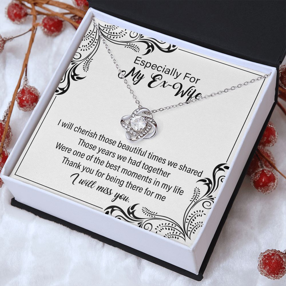 Ex-Wife Necklace Gift – I Will Miss You Message Card