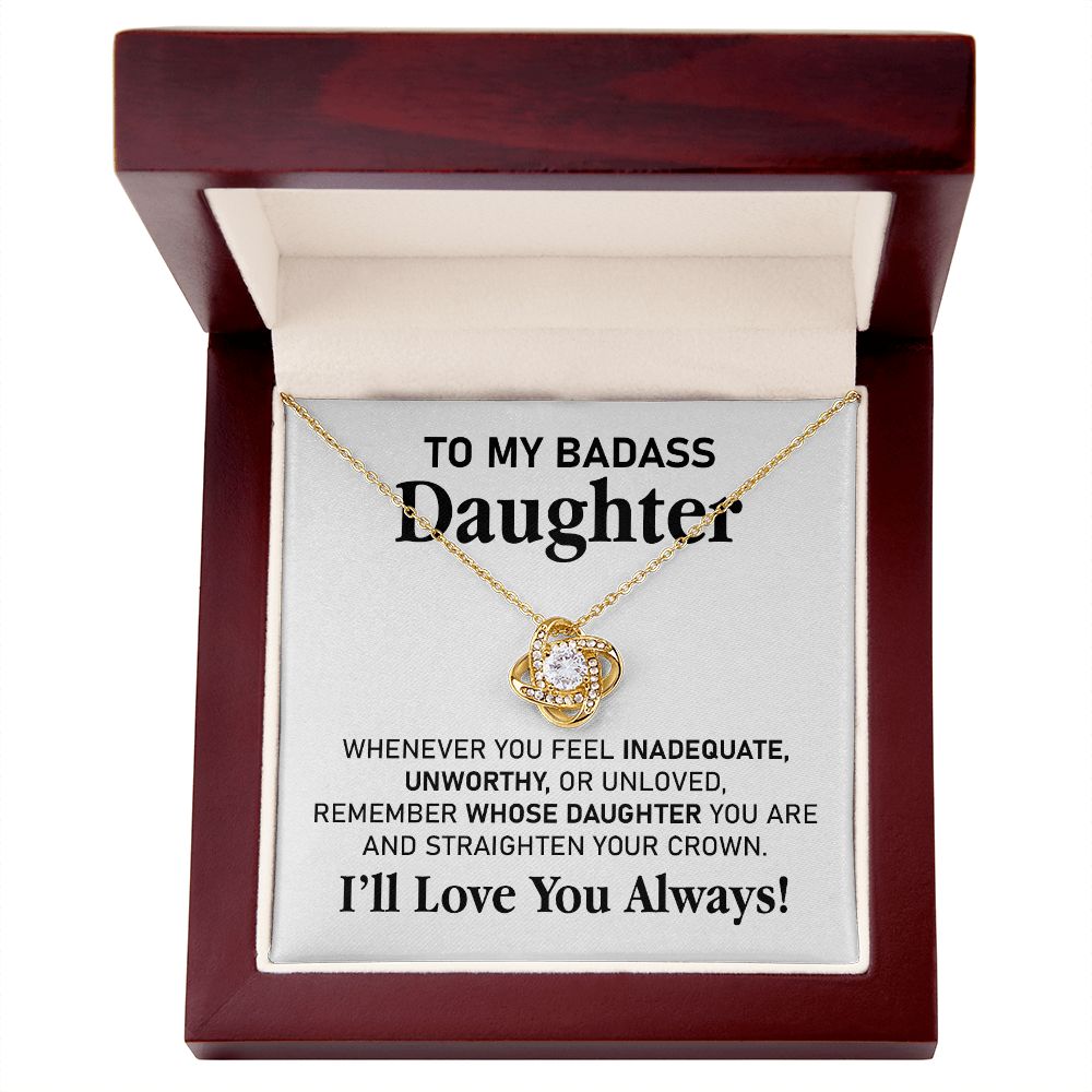 Badass Daughter Necklace Gift with Bold Message