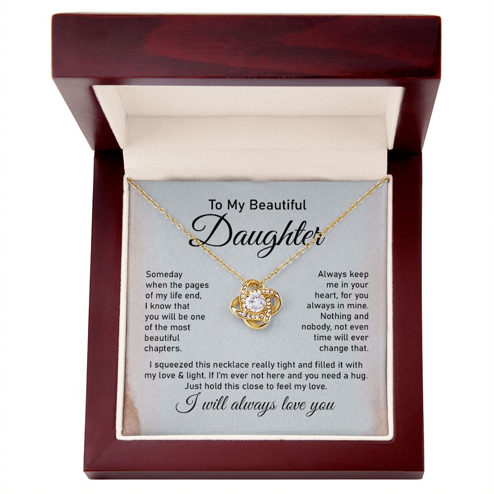 Daughter Necklace Gift with Eternal Love Message