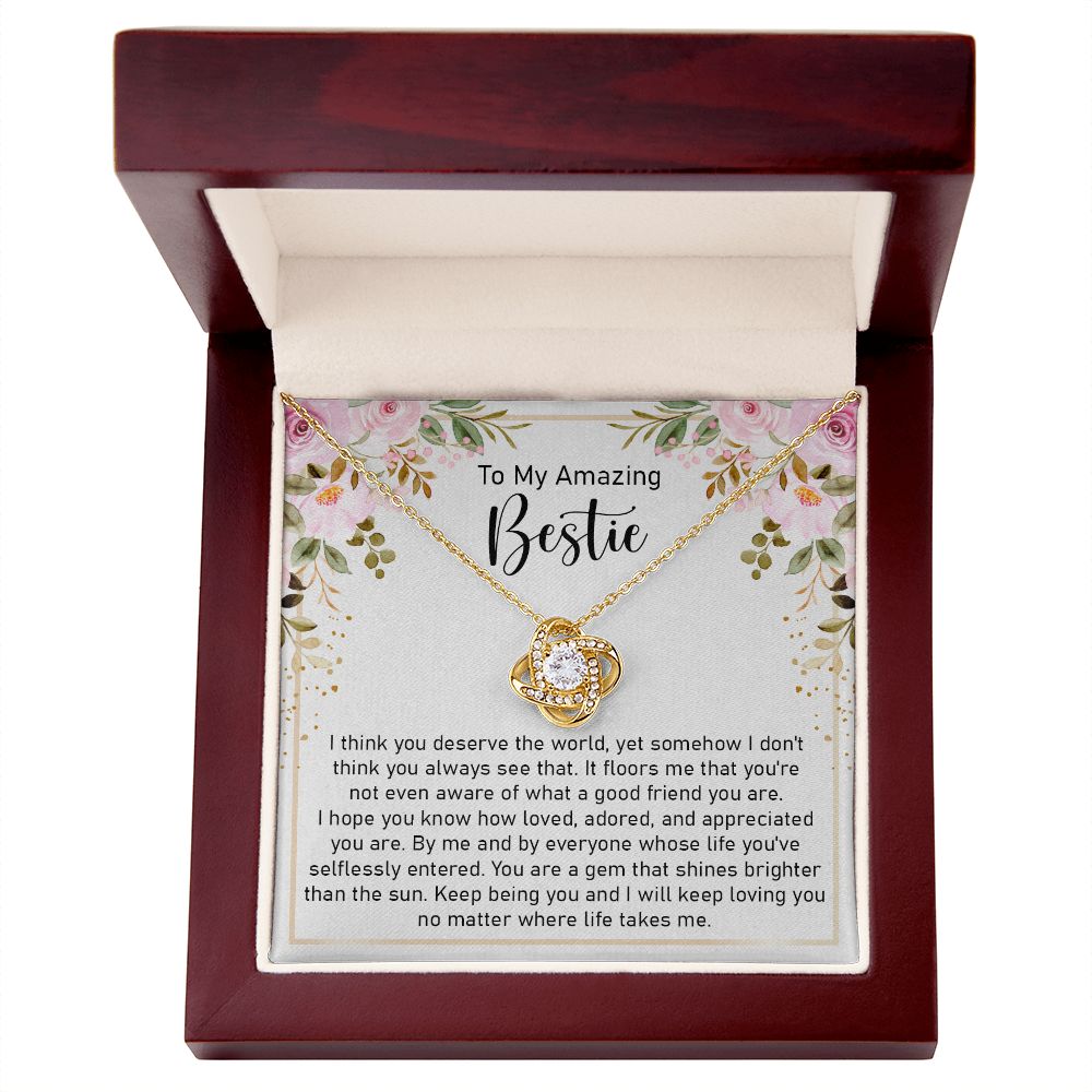 To My Amazing Bestie Necklace Gift with Note
