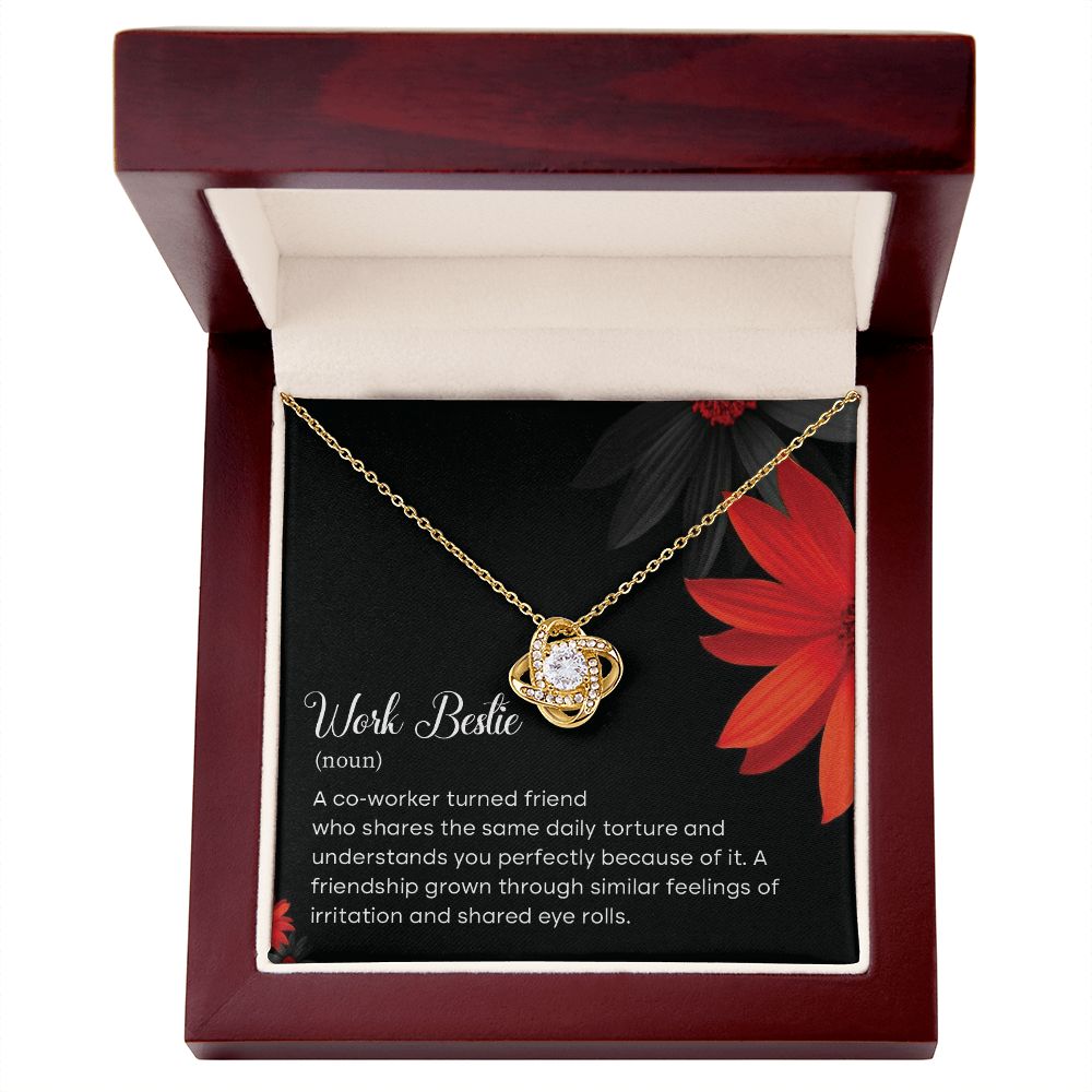 Work Bestie Noun Necklace From Co Worker Friends Gift With Sentimental Message Card