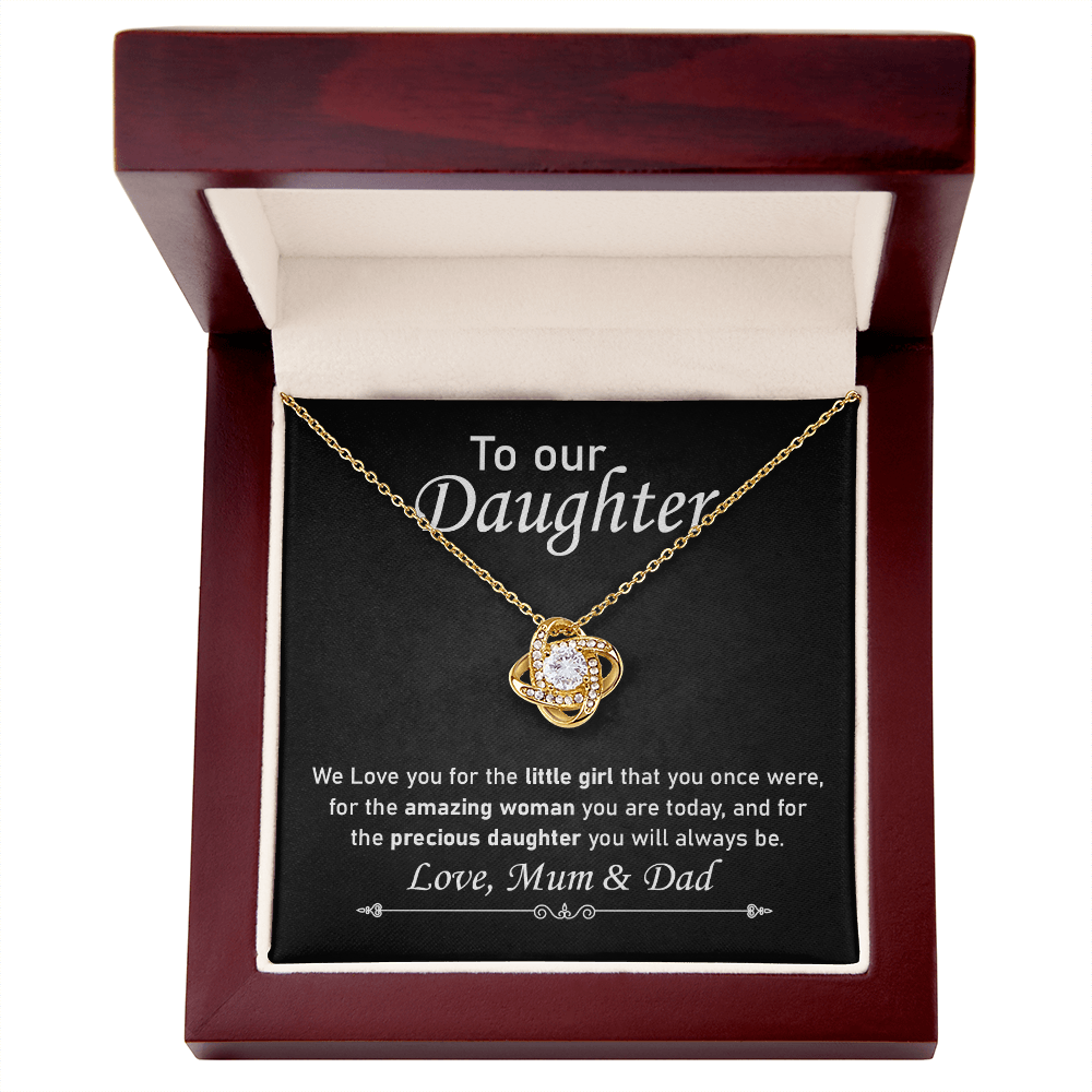 Daughter Necklace Gift from Mum and Dad with Note