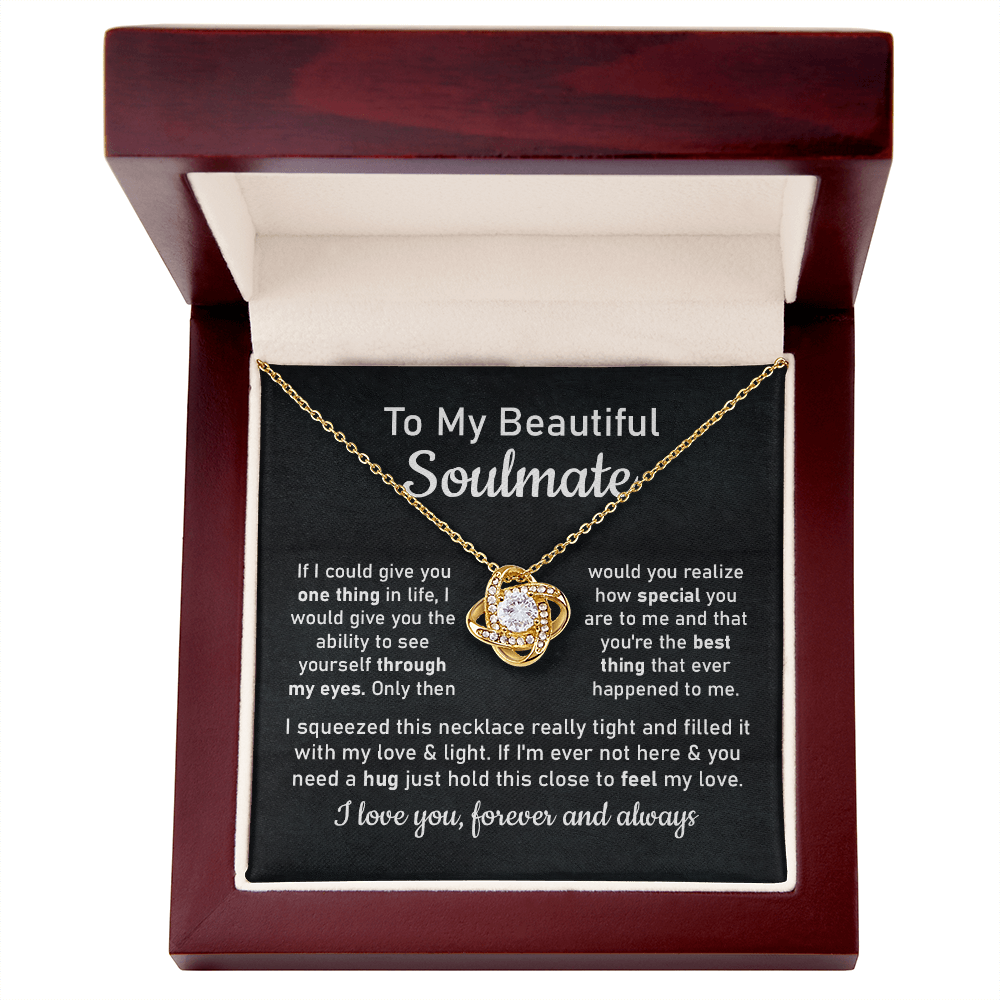 Soulmate Necklace Gift for Her with Message Card