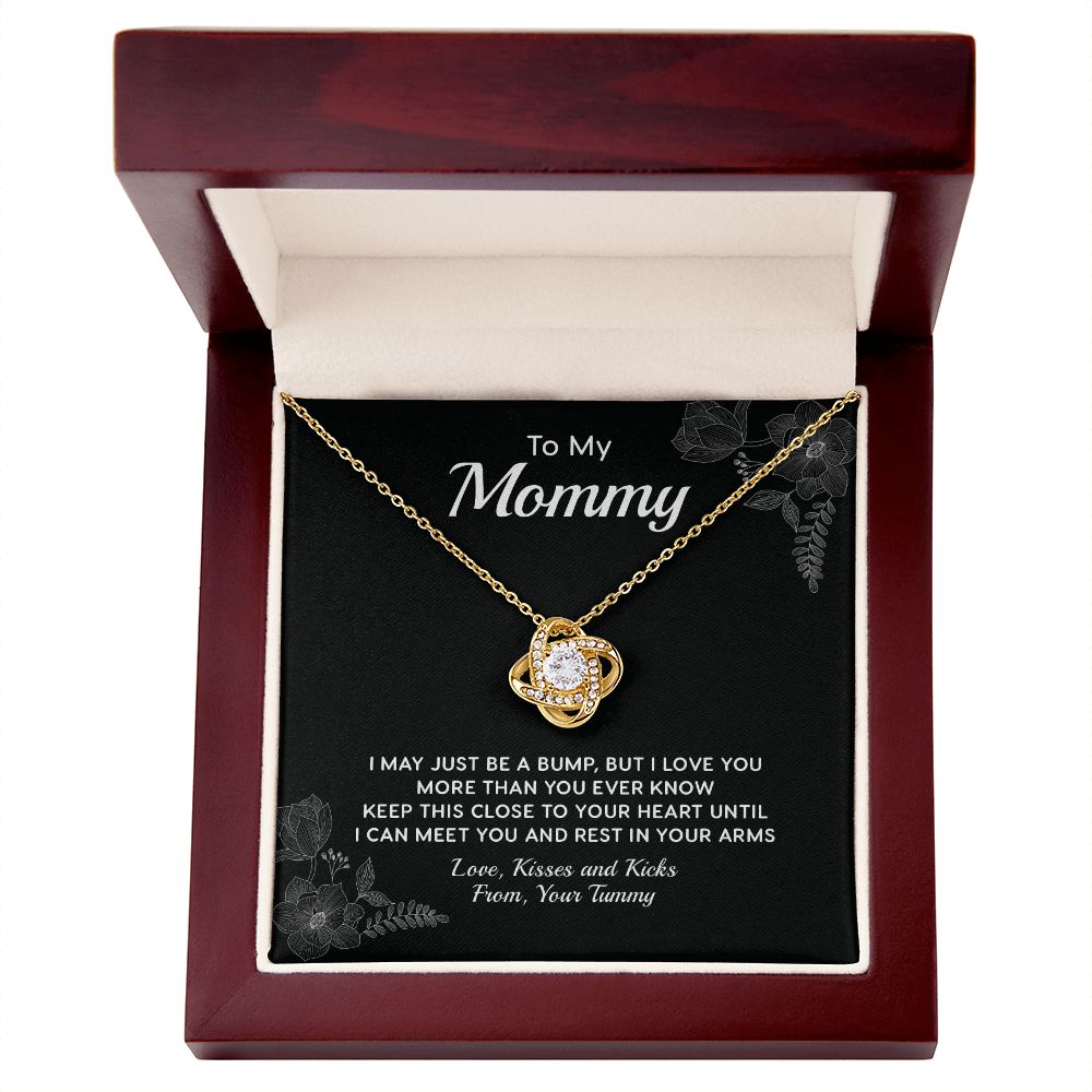 To My Mommy Message Sentimental Mother’s Day Gift from Unborn Baby, Pregnancy Necklace Gift for Mom