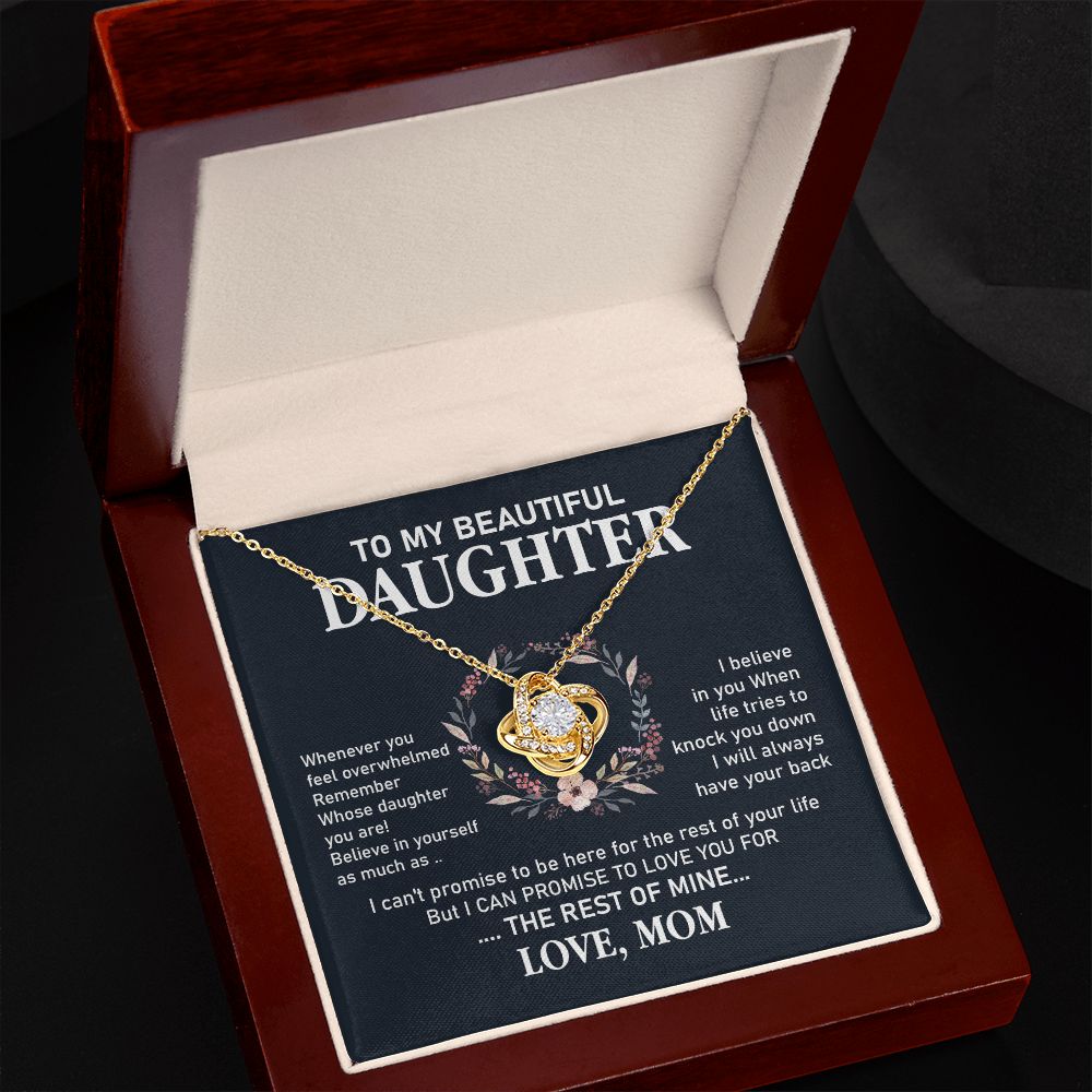 Daughter Necklace Gift from Mom with Support Message