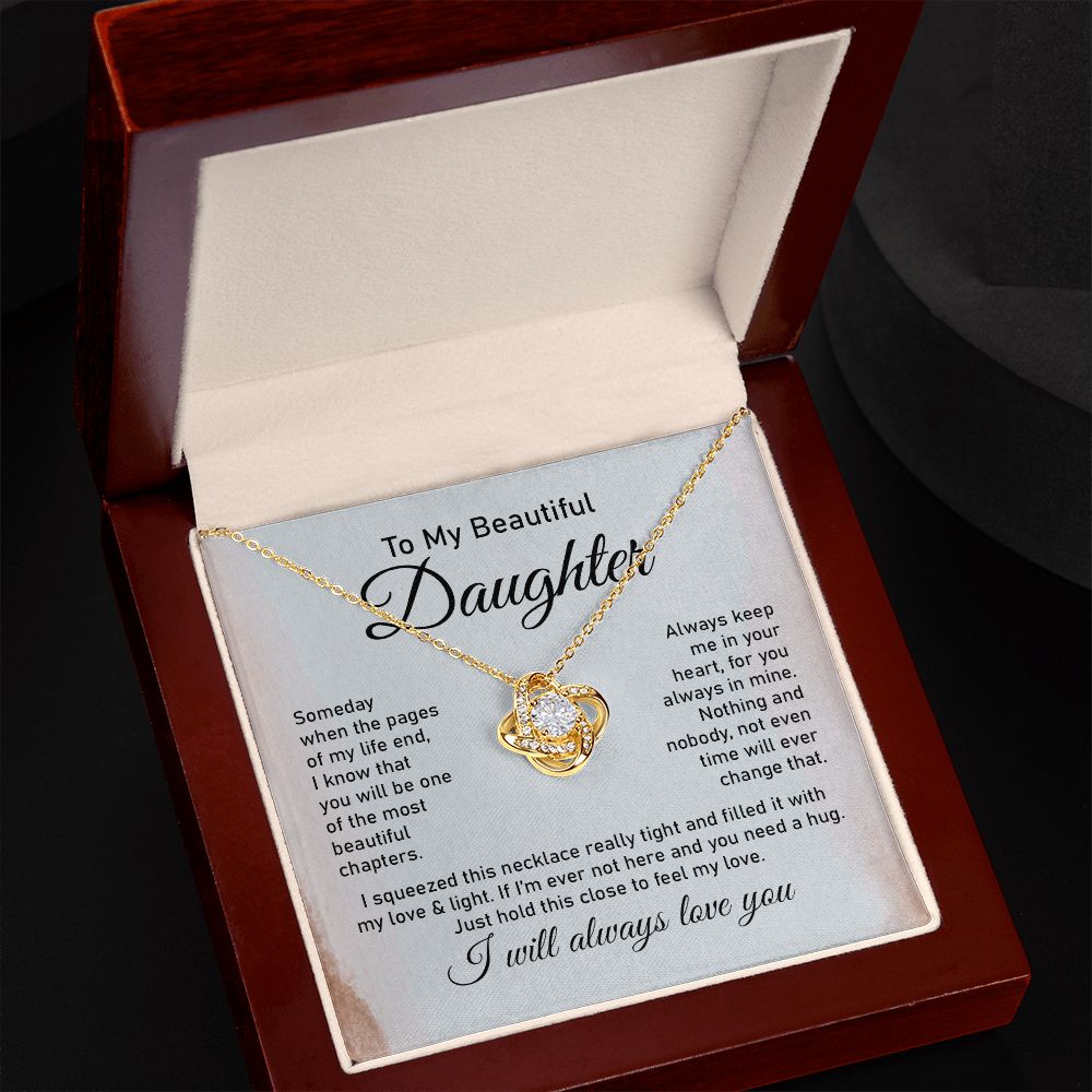 Daughter Necklace Gift with Eternal Love Message