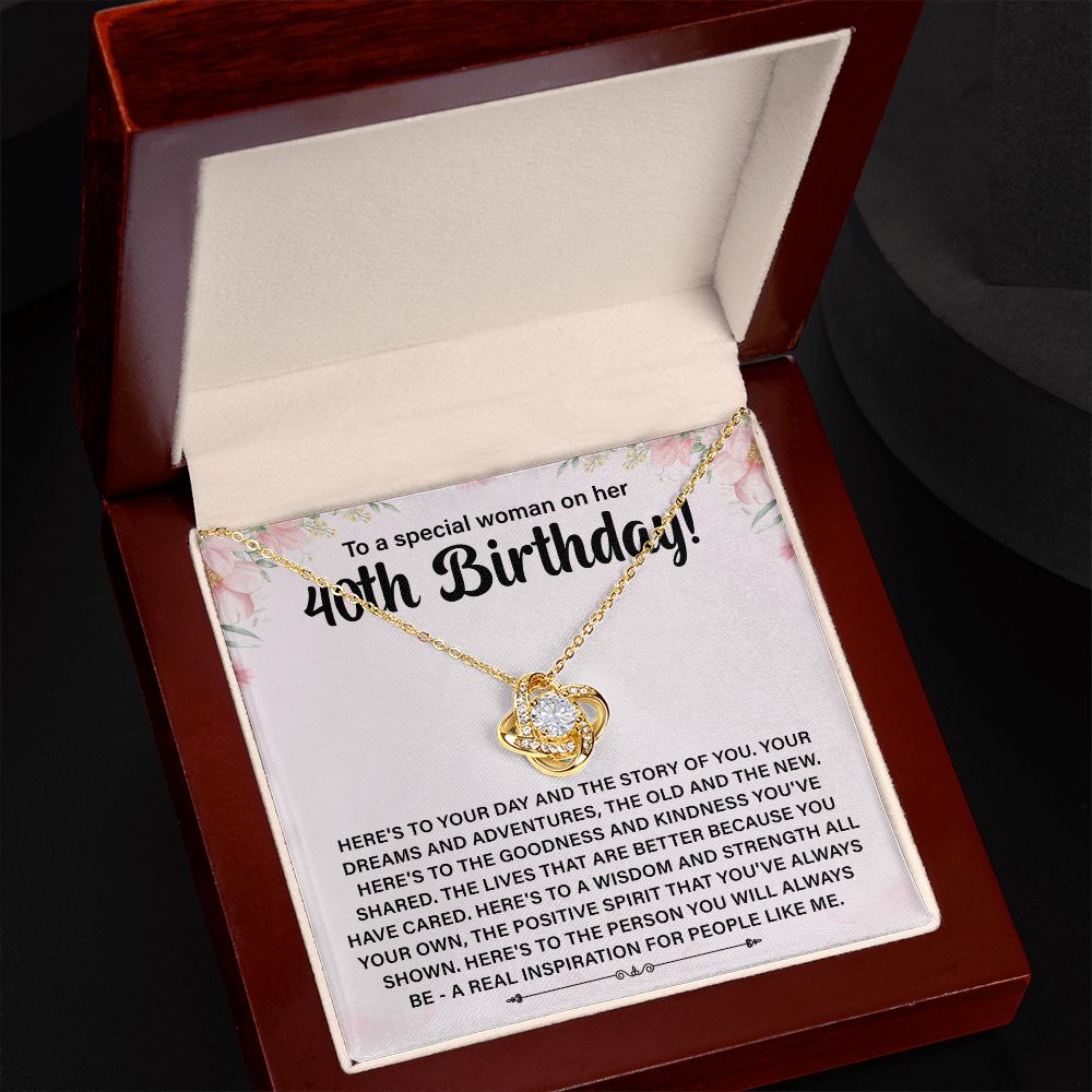 To A Special Woman On Her 40th Birthday Here's To Your Day And The Story Of You
