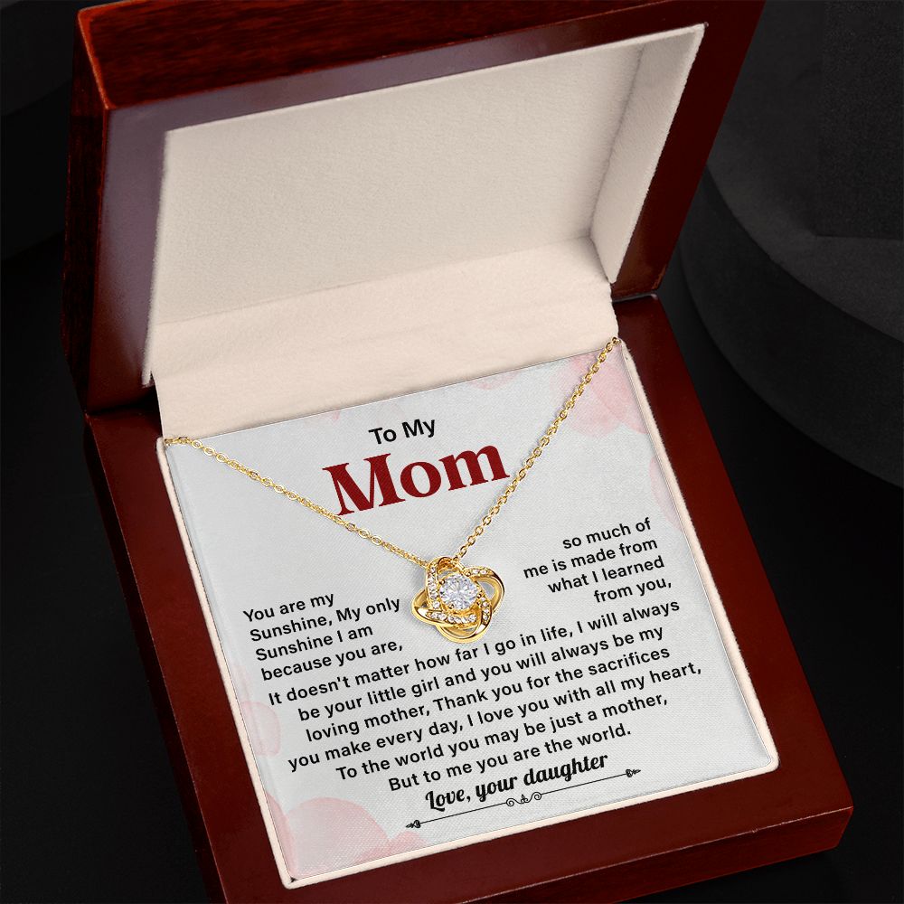To My Mom To the World You May Be Just A Mother But To Me You Are The World Love, Your Daughter