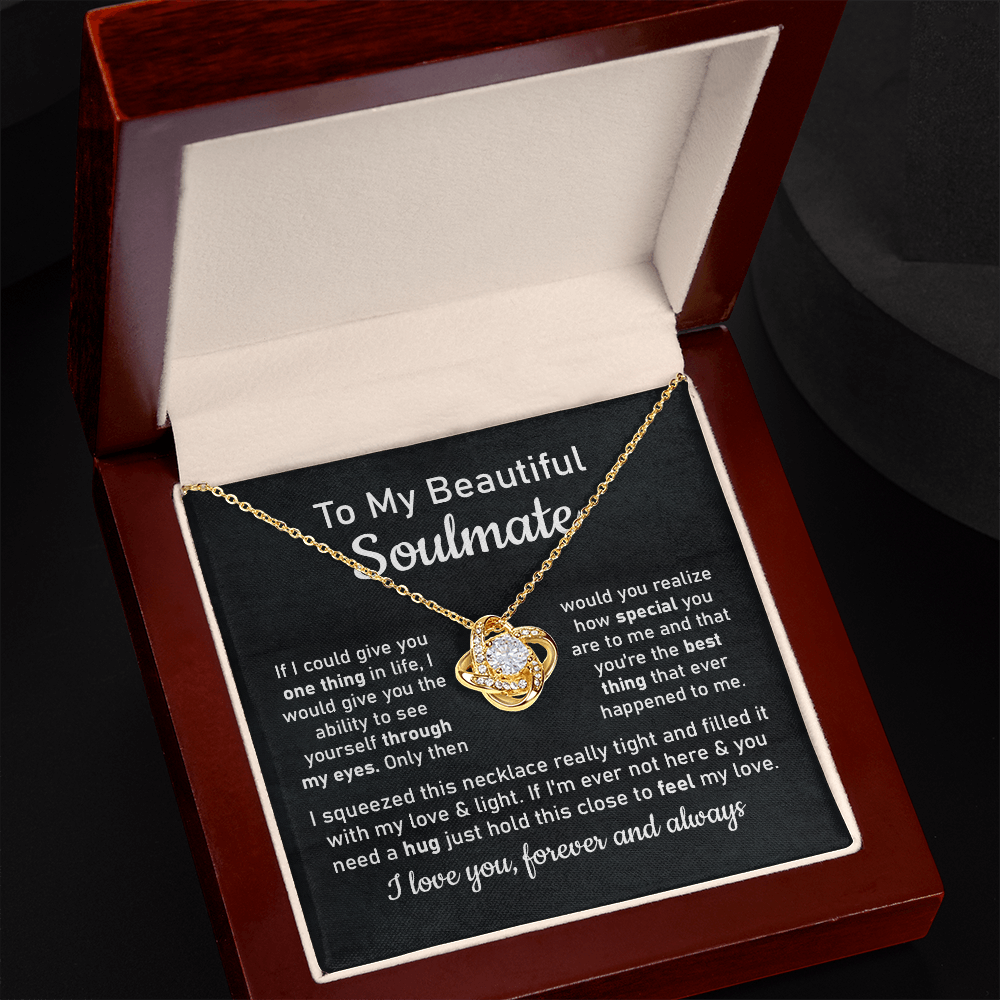 Soulmate Necklace Gift for Her with Message Card